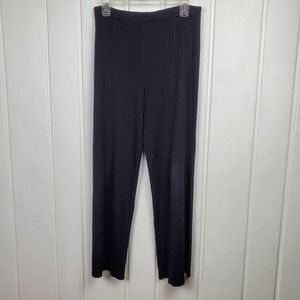 Vintage Exclusively Misook Petite Small  Black Sheer Knit Wide Leg Palazzo Pants